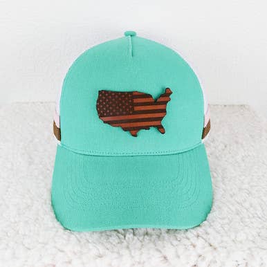 Trendy Transfers - United States American Flag Leather Hat Patch