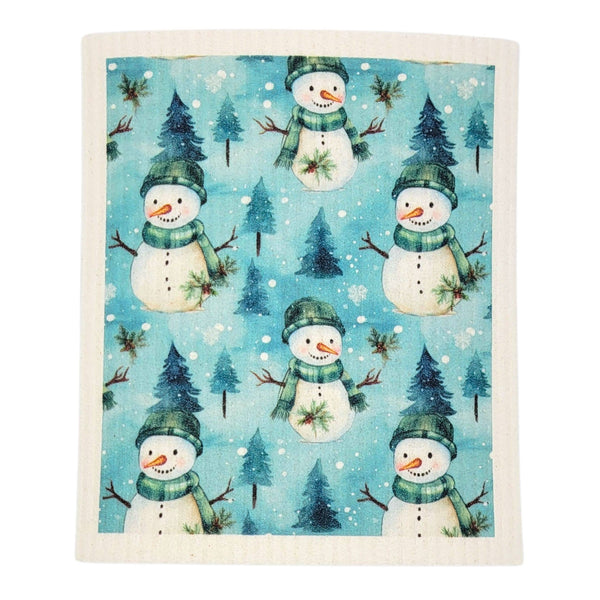 Driftless Studios - Winter Decor Snowman Swedish Dishcloths - Holiday Decor