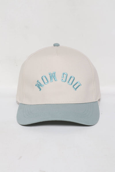 DOG MOM Upside Down embroidery in Two Tone Baseball Cap