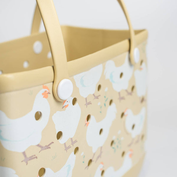 American Farm Company - Spring Chicken Beach Rubber Durable Tote Bag