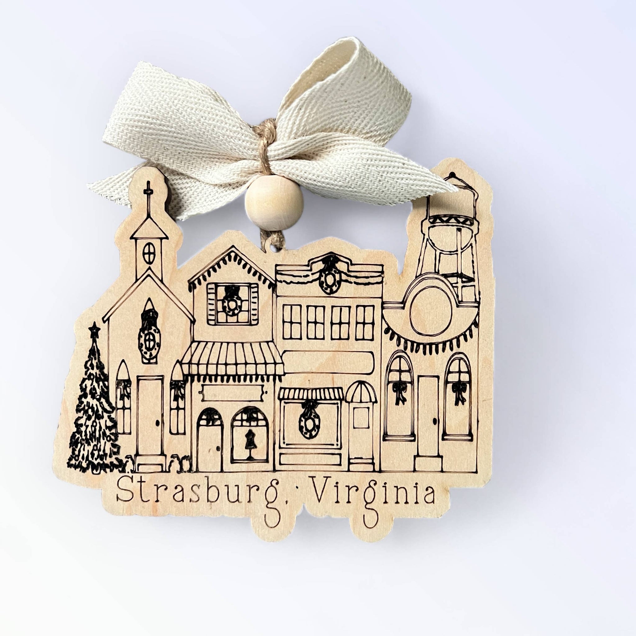 Small Town Street Custom Christmas Ornament Main Street - Thumbnail 2