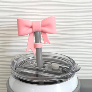 iconic mi - Straw Cover Topper Large Bow Coquette Light Pink 10mm