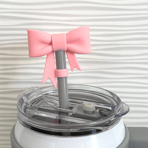 iconic mi - Straw Cover Topper Large Bow Coquette Light Pink 10mm