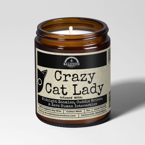 Crazy Cat Lady 9oz Funny Candle