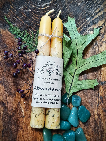 Elemental Earth Shop - Beeswax Abundance Intention Candles