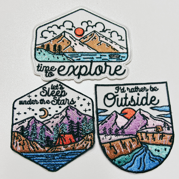 TEELUX - 2.5" I'd Rather be OUTSIDE - Embroidered Hat Patch
