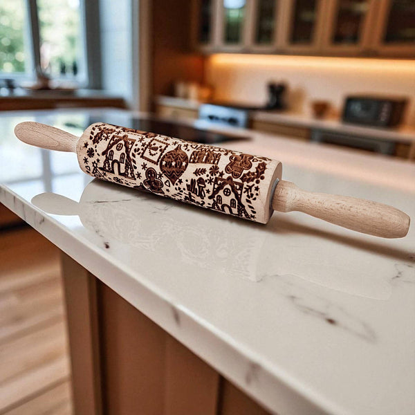 Gia Roma - Christmas Baking Gift Set Wooden Rolling Pins Holiday Cookie