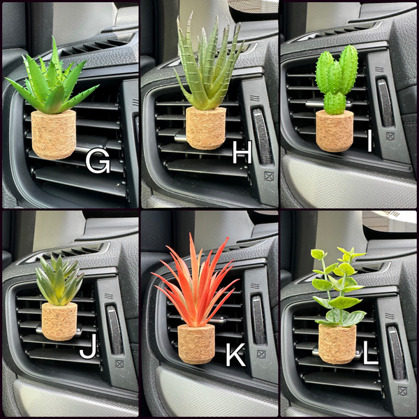 Vroom Blooms - Plant Car Vent Clip Air Freshener Diffuser (Reusable): Random - Fruity & Foodie / Random Plant