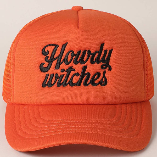 Fashion City - Howdy Witches Embroidered Mesh Back Trucker Hat