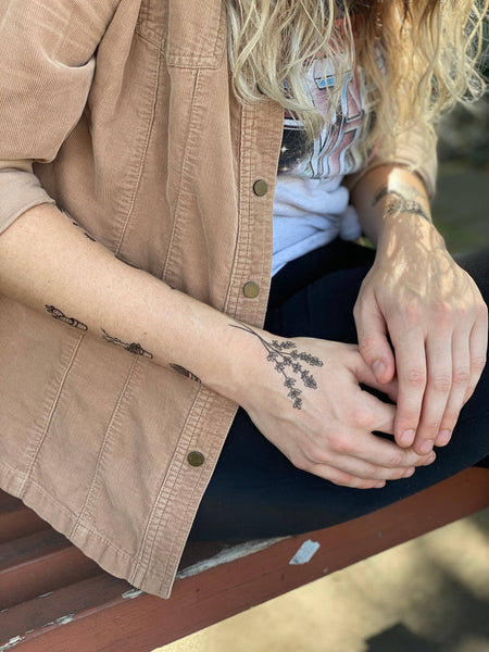 NatureTats - Lavender Twigs Temporary Tattoo