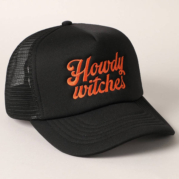 Fashion City - Howdy Witches Embroidered Mesh Back Trucker Hat