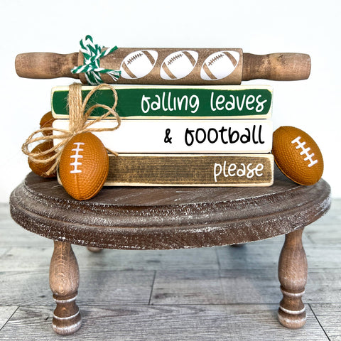 Ruaille Buaille Co - Football book stack | Sports themed decor | Fall tiered tray