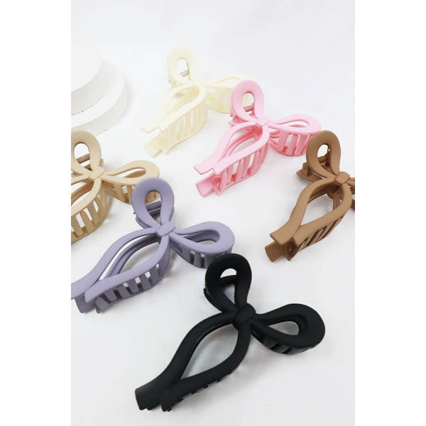 Love and Repeat - Matte Tone Bow Shape Hair Claw