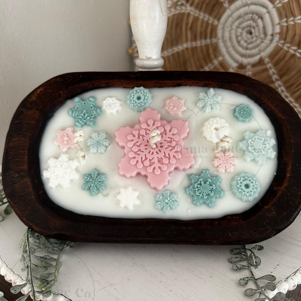 Luna Jane Co. -  Christmas Snowflake Dough Bowl Candle