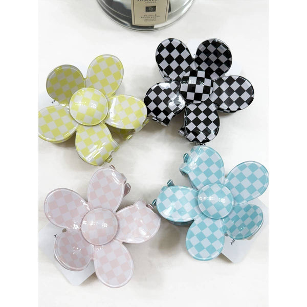 Love and Repeat - Checkered Daisy Hair Claw Clip