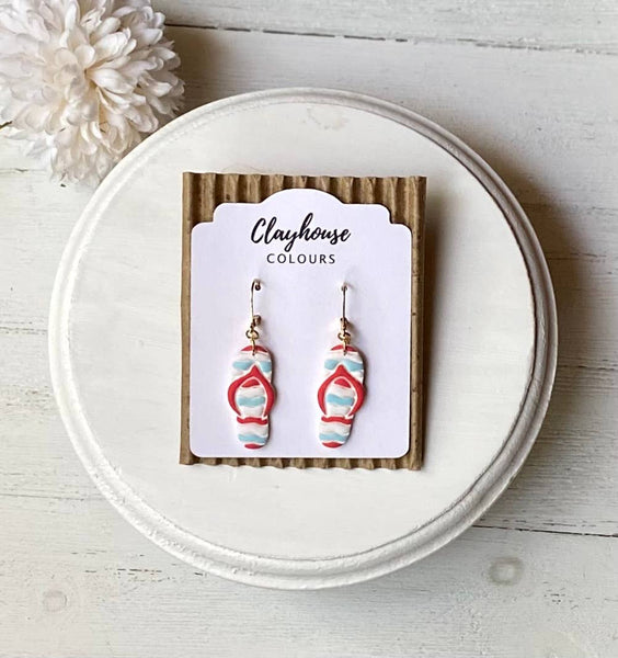 Clayhouse Colours - Fourth of July Handmade Earrings | Red White & Blue Earrings