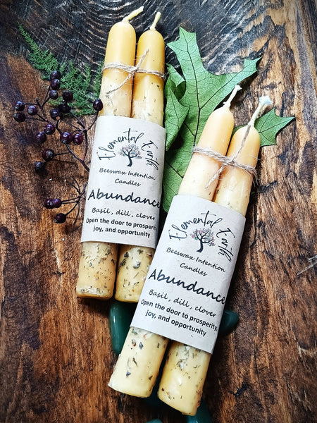 Elemental Earth Shop - Beeswax Abundance Intention Candles