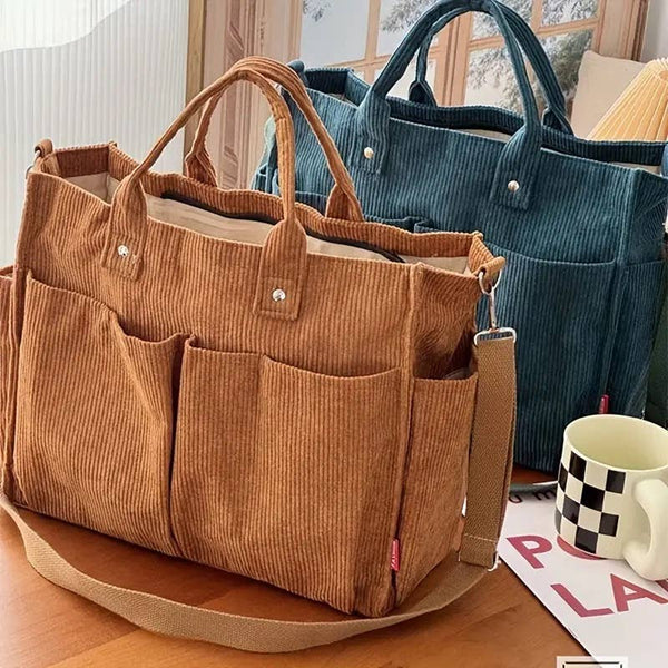 Kate Tuesday Jewelry - Fall Corduroy Tote Bags