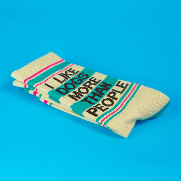 Gumball Poodle - I Like Dogs More Than People Gym Crew Socks