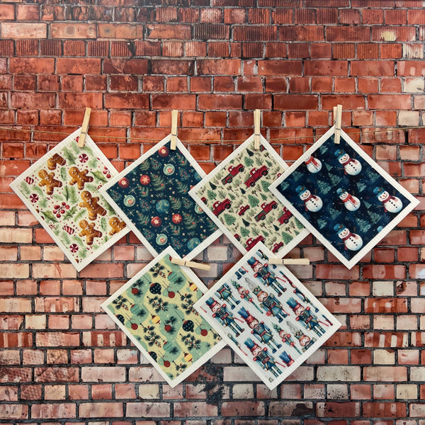 Driftless Studios - Christmas Nutcracker Swedish Dishcloths - Holiday Decor