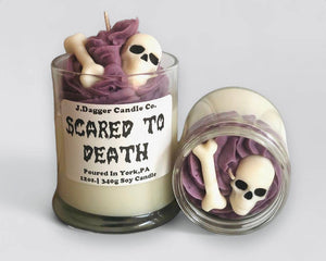 J Dagger Candle Co. - Skeleton Themed Halloween Soy Dessert Candles: 8oz.