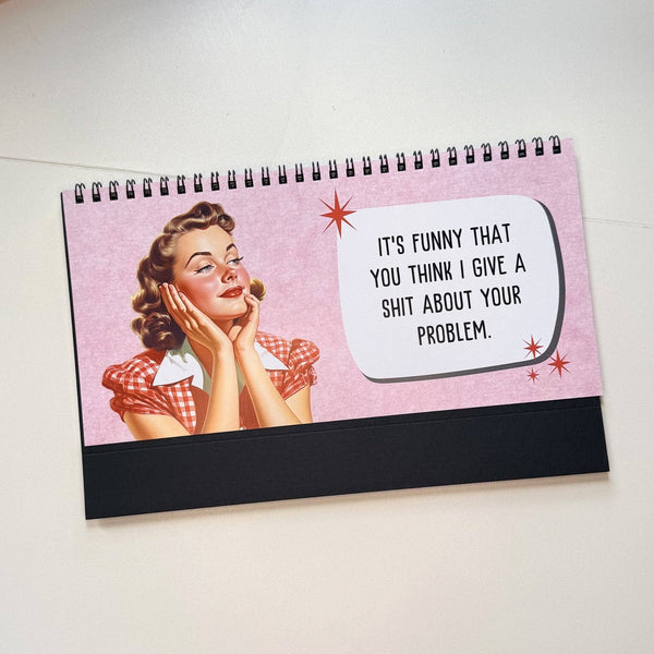 Corporate Snark - Sassy & Sweary Women at the Office Desk Flip Sign