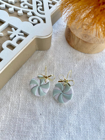 Terra Made - Light blue peppermint dangle earrings 