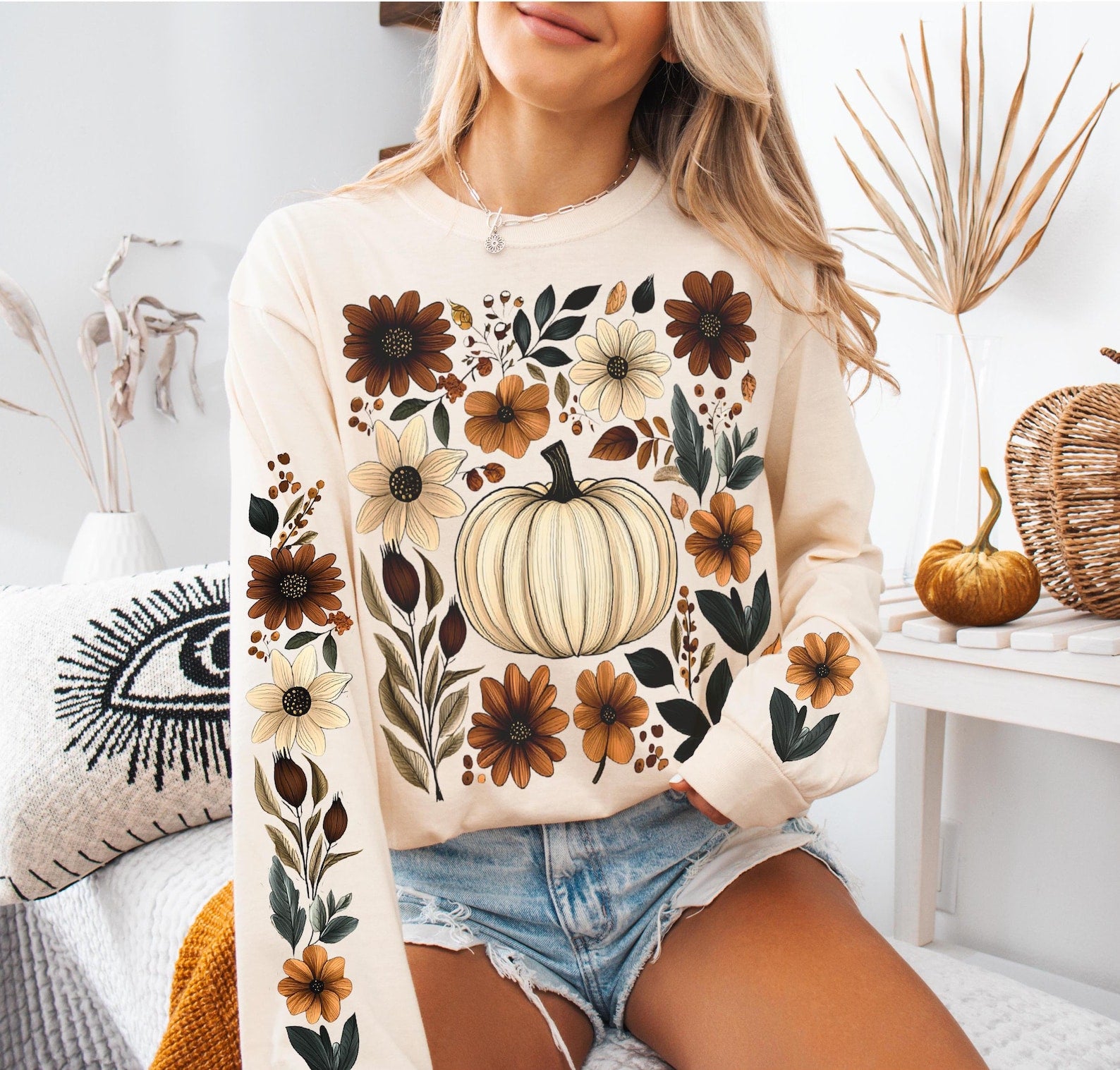 PUMPKIN FLORAL W/SLEEVE APP