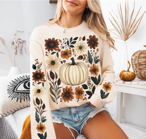PUMPKIN FLORAL W/SLEEVE APP