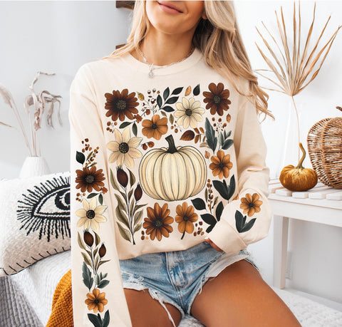 PUMPKIN FLORAL W/SLEEVE APP
