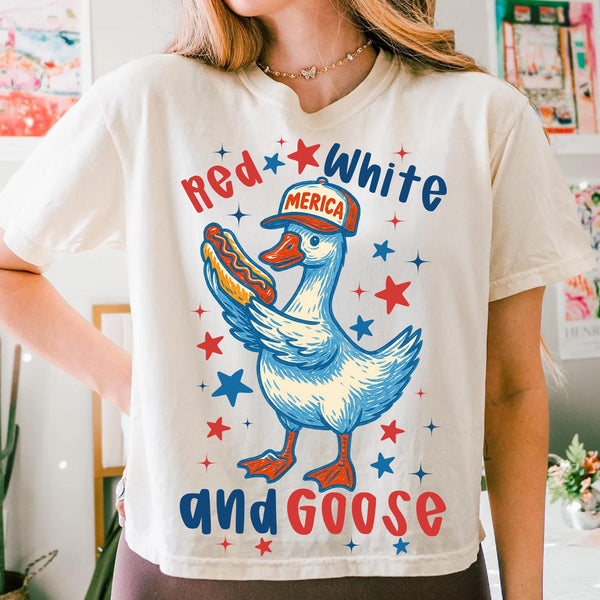 RED WHITE AND GOOSE