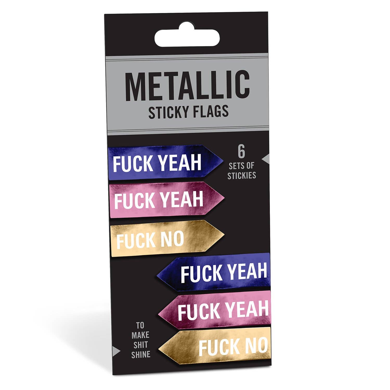 Knock Knock - Fuck Yeah / Fuck No Metallic Sticky Flags