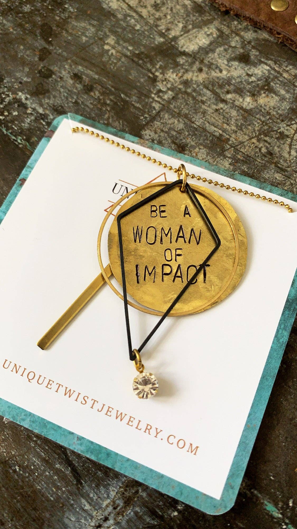 Unique Twist Jewelry - Be a Woman of Impact Hand-stamped Necklace
