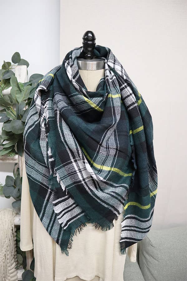 Love and Repeat - Plaid Oversized Blanket Scarves