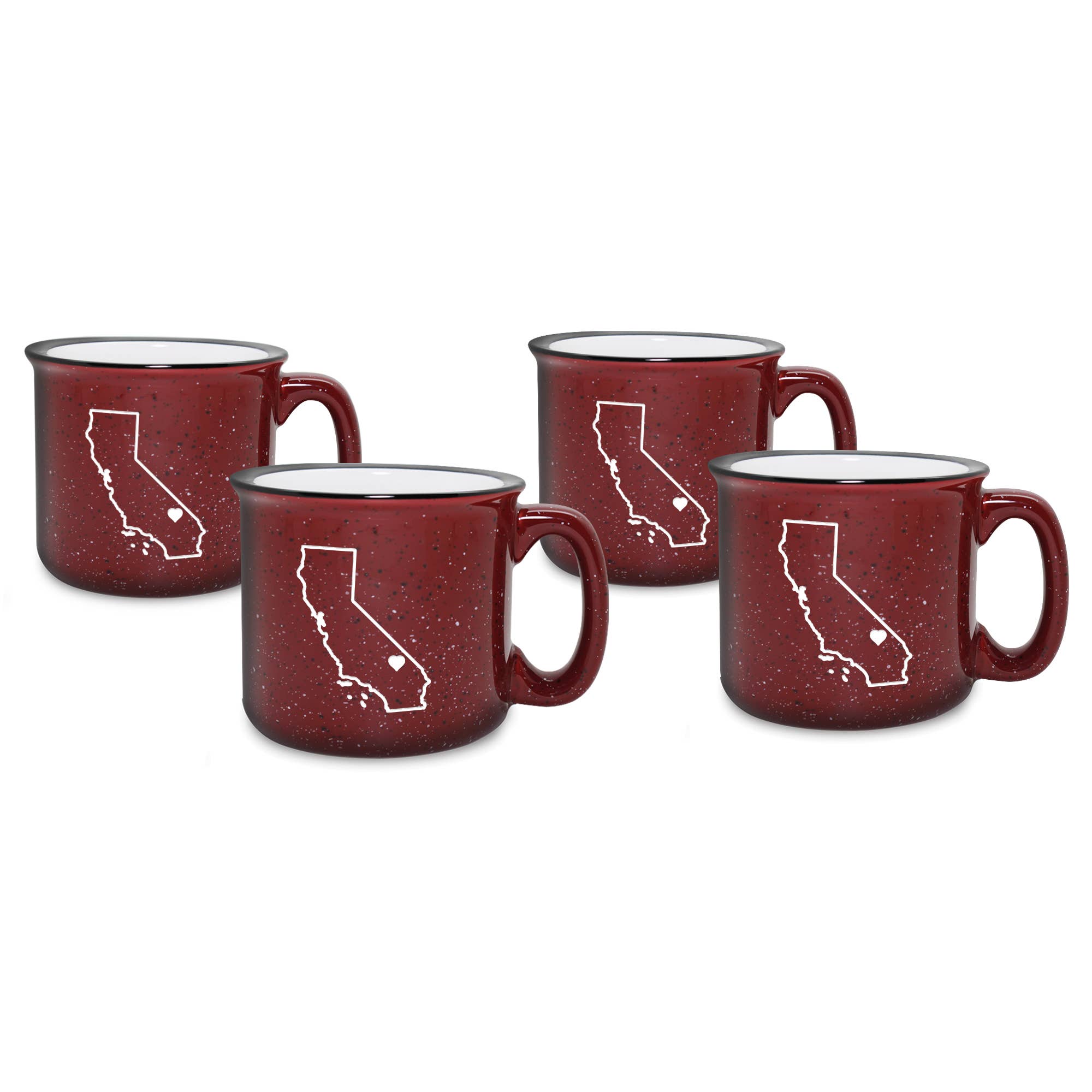 Susquehanna Glass Company - Customizable Hometown Heart Camp Mugs, Set of 4