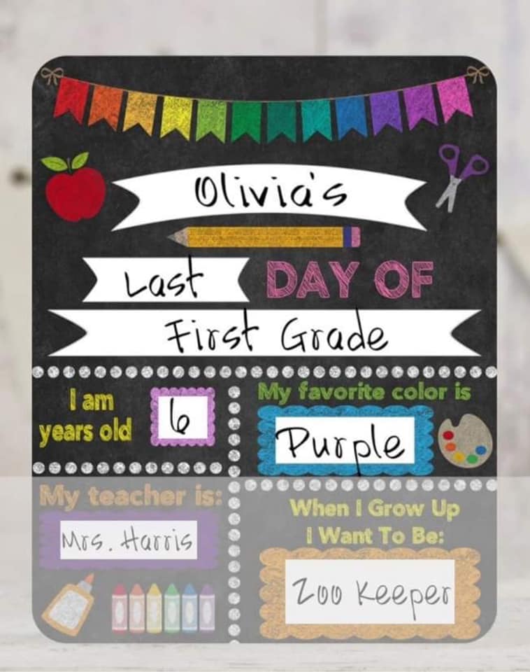 SCHOOL DRY ERASE BOARD-DARK RAINBOW