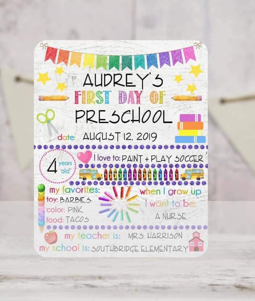 SCHOOL DRY ERASE BOARD-LIGHT RAINBOW