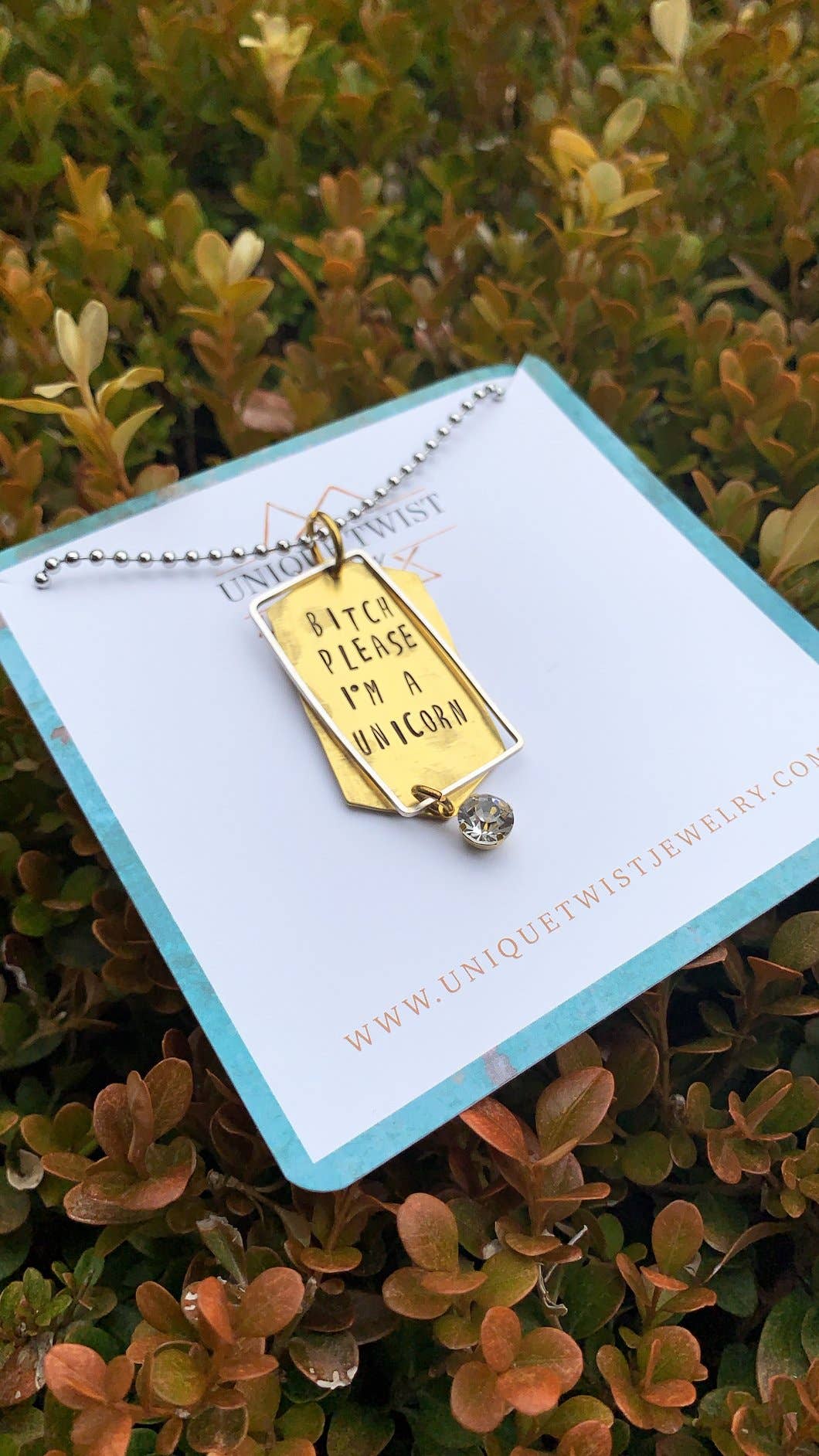 Unique Twist Jewelry - Bitch Please I'm A Unicorn Charm Necklace