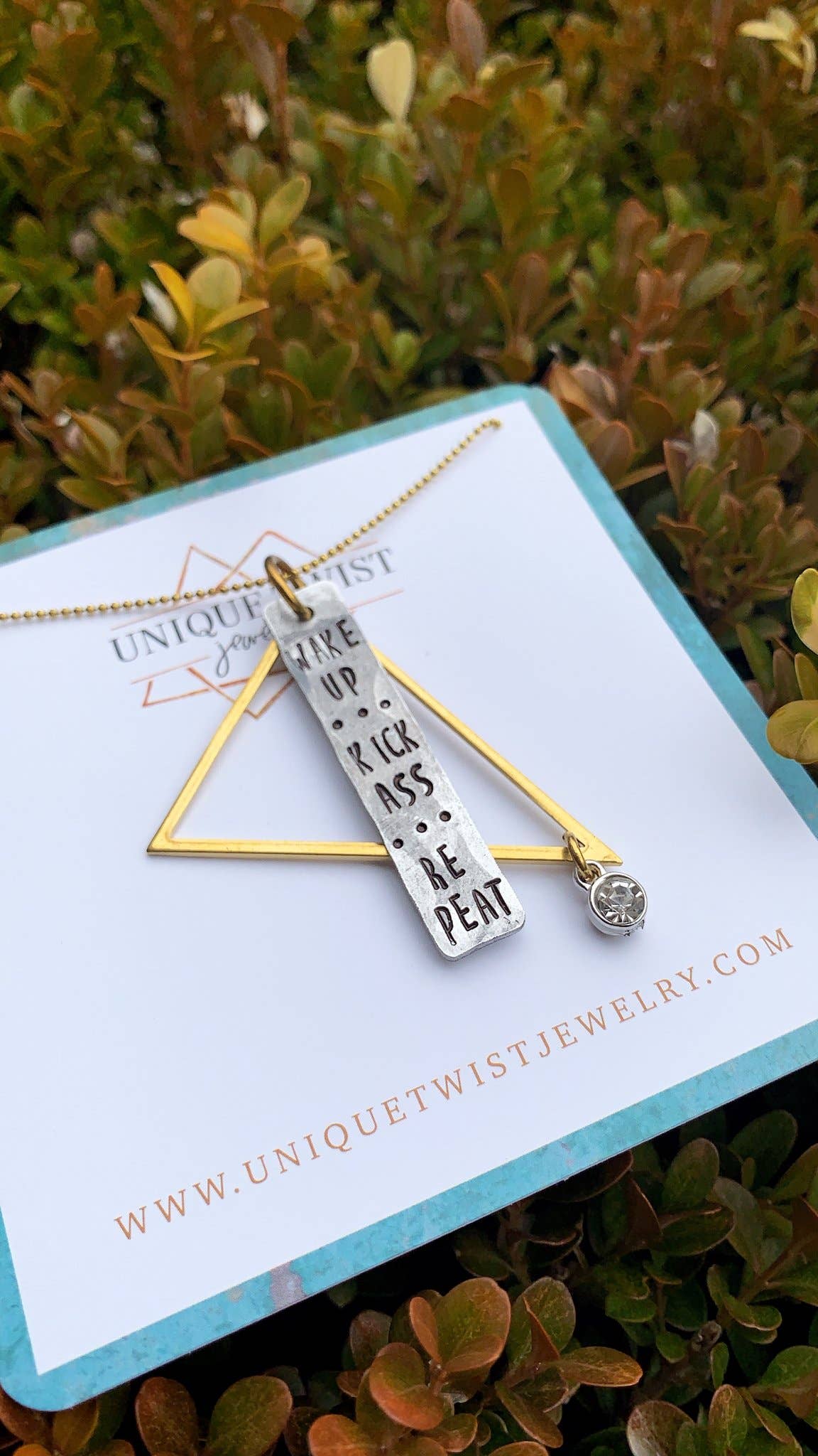 Unique Twist Jewelry - Wake up Kick Ass Repeat Necklace