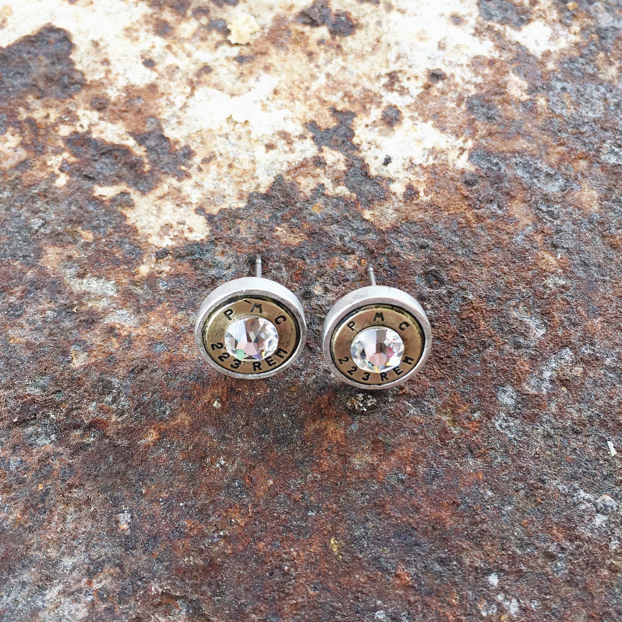 Buffalo Girls Salvage - Bullet Stud Earrings - silver, copper, gold