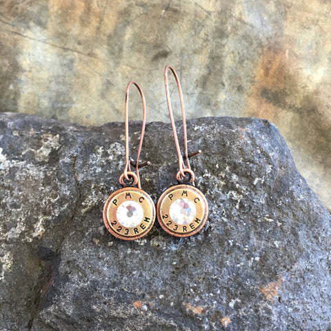 Buffalo Girls Salvage - Drop Bullet Earrings - Recycled Jewelry