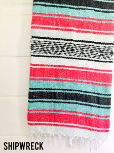 Sea Gypsy California - Shipwreck Beach Blanket l Mexican Blanket l Throw Blanket