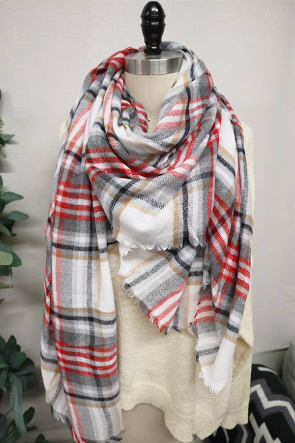 Love and Repeat - Plaid Oversized Blanket Scarves