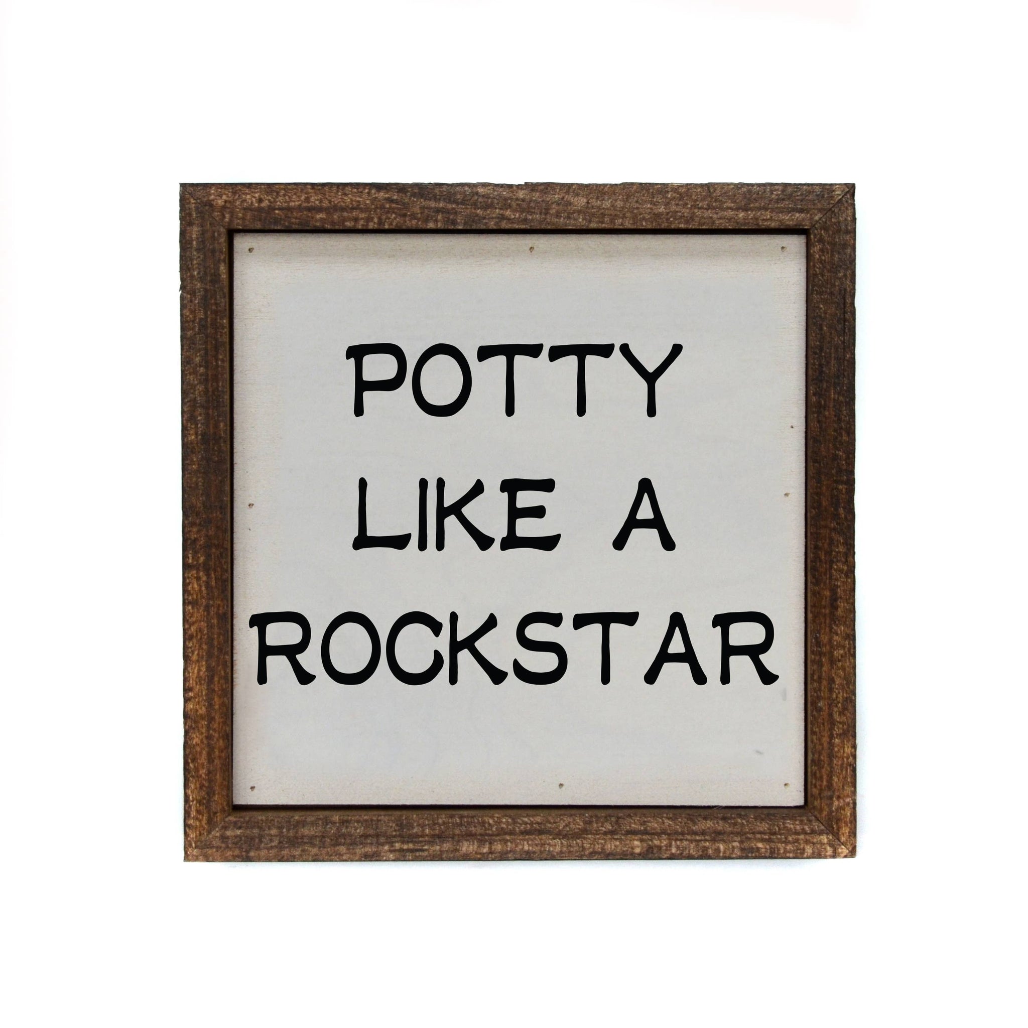 Driftless Studios - 6X6 Potty Like A Rockstar Kids Bathroom Signs