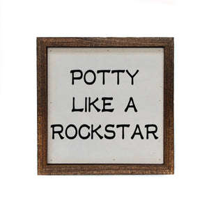 6X6 Potty Like A Rockstar Kids Bathroom Sign - Thumbnail 2