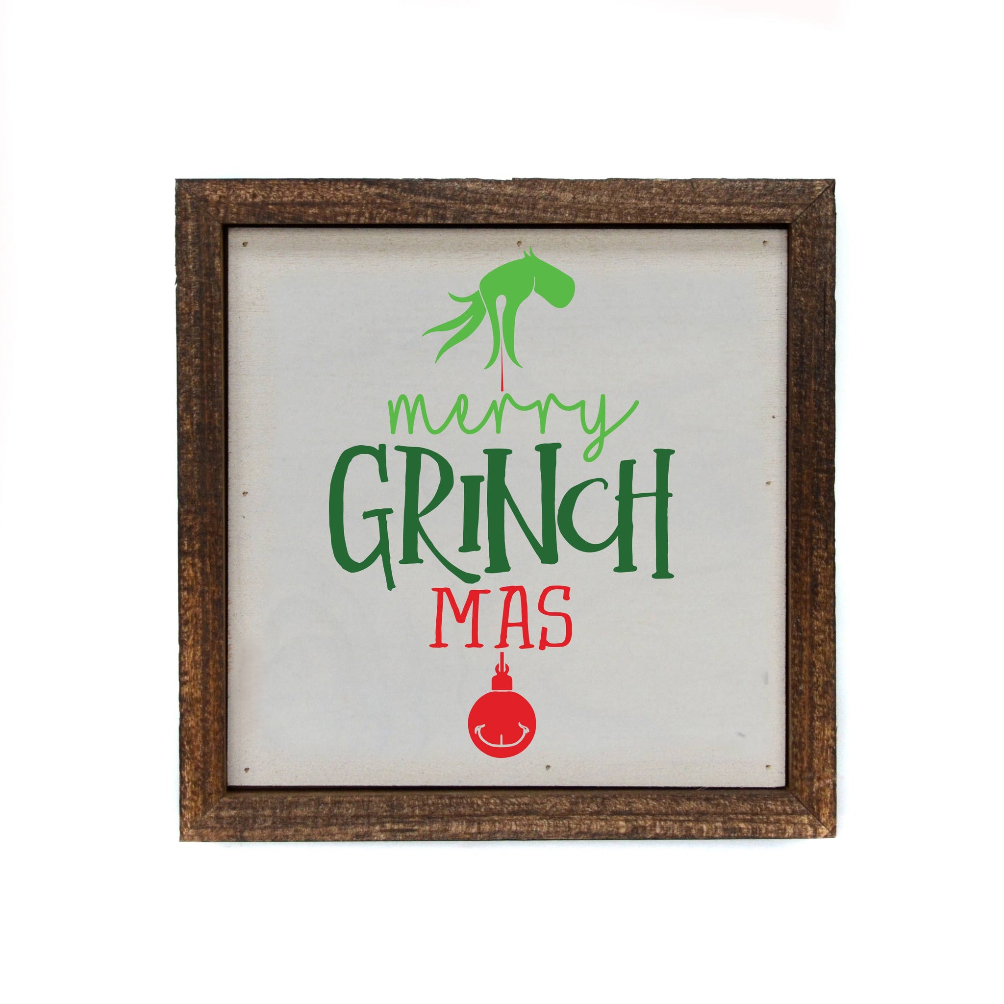 Driftless Studios - 6X6 Christmas Decoration - Merry Grinch Mas Box Sign