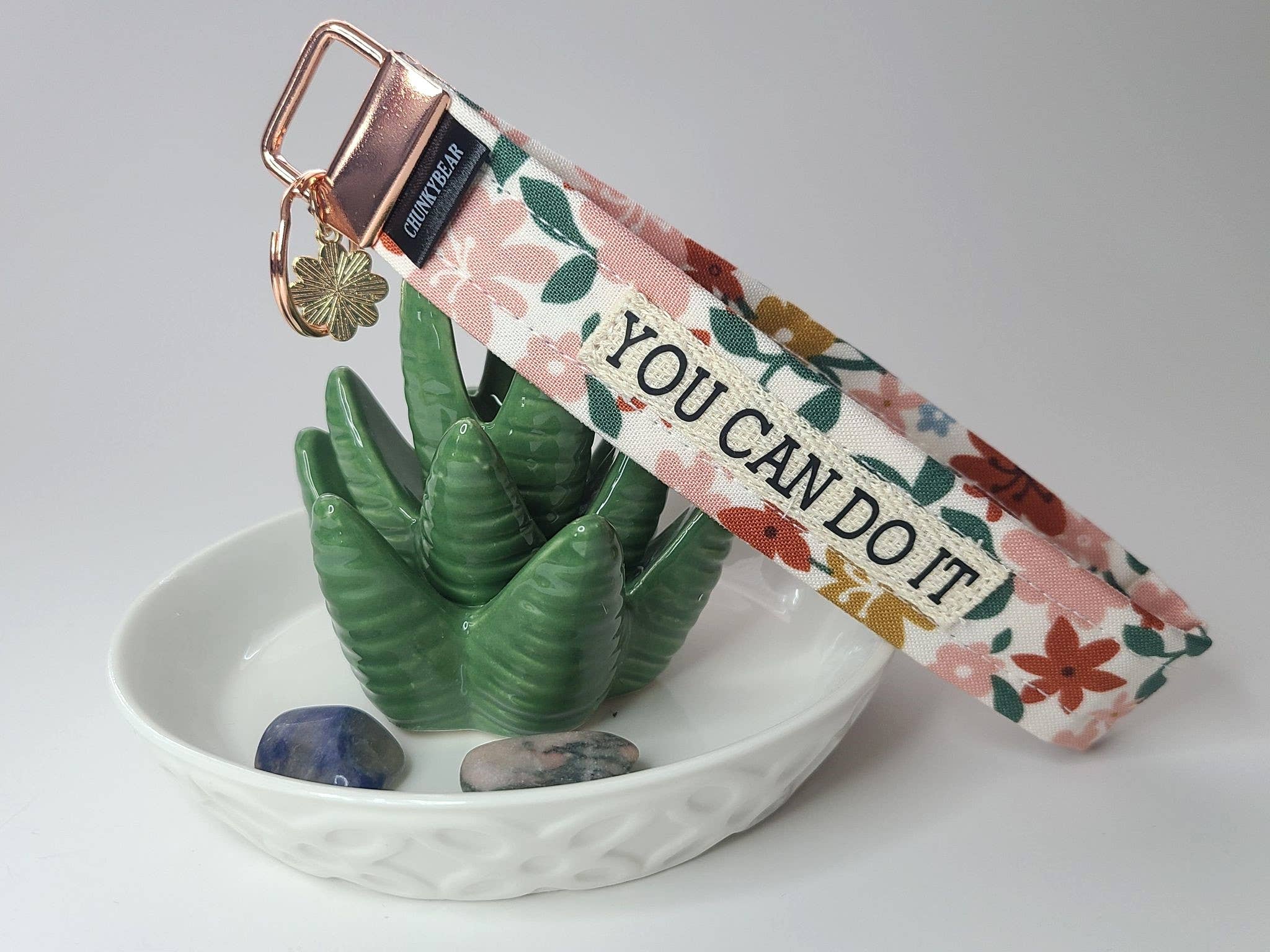 ChunkyBear&Me - Cottage Floral Wristlet Keychain, Key Fob Keychain