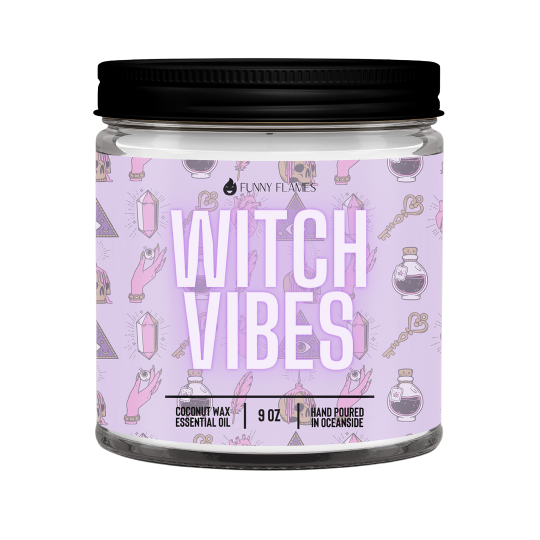 Funny Flames Candle Co - Les Creme - Witch Vibes - Fall Scented Home Decor Candle
