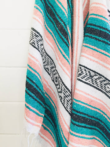 Sea Gypsy California - Mermaid Lagoon Beach Blanket l Mexican Blanket Throw Blanket
