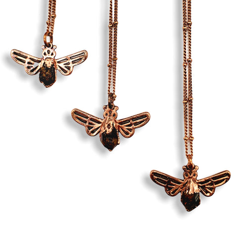 MergingMetals - Baby Citrine Bee Necklace